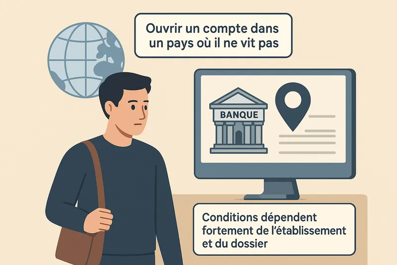 Cette option concerne le client qui souhaite ouvrir un compte dans un pays où il ne vit pas. Les con
